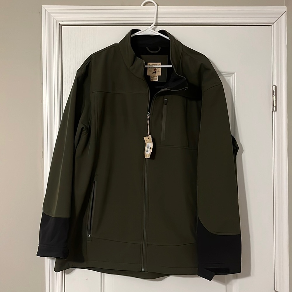 Mens green and black fleece lined coat 2xl